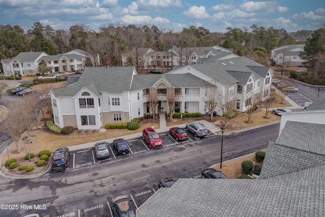 drone / aerial view with a residential view