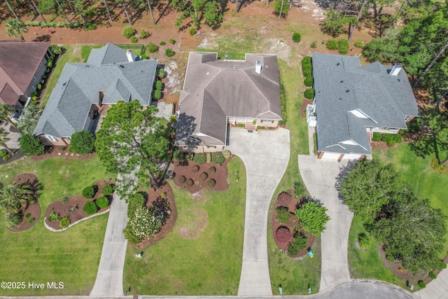 aerial view with a residential view