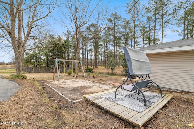 view of yard featuring a playground