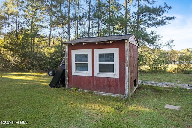 view of shed