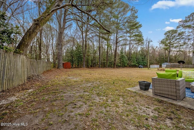 view of yard featuring fence