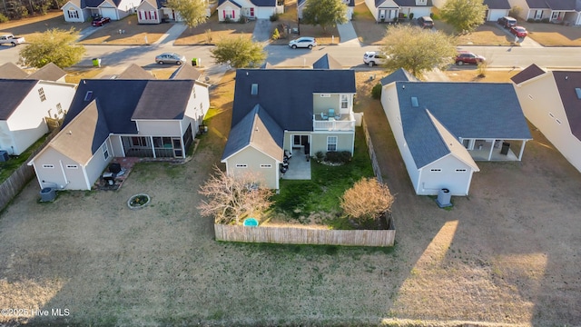 drone / aerial view with a residential view