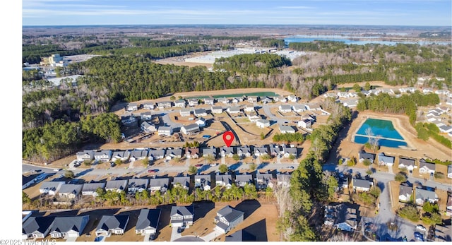 drone / aerial view featuring a residential view