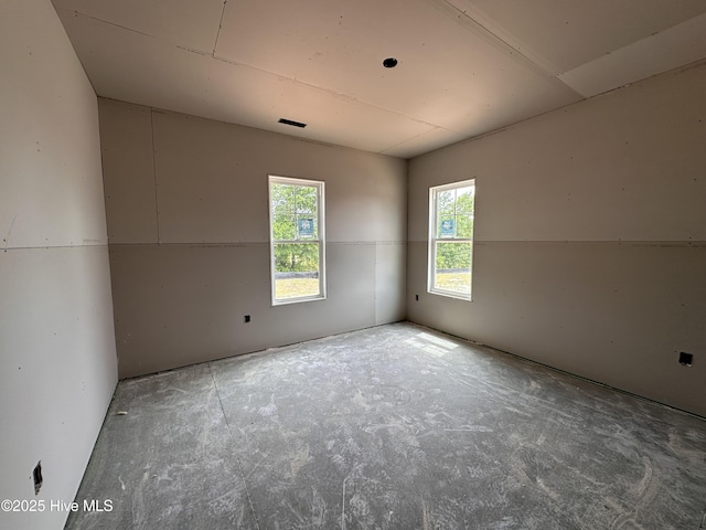 view of spare room