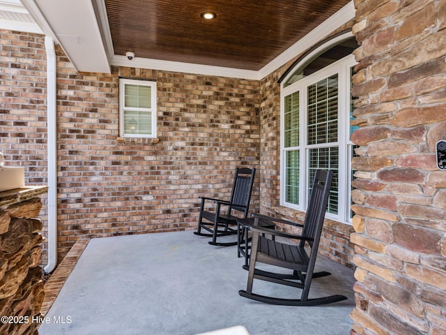 view of patio featuring covered porch