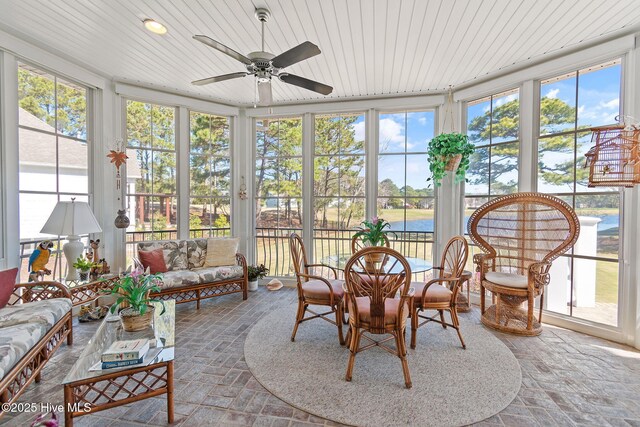 2760 Marsh Point Ln SE, Southport, NC 28461 - sunroom featuring wooden ceiling and healthy amount of natural light