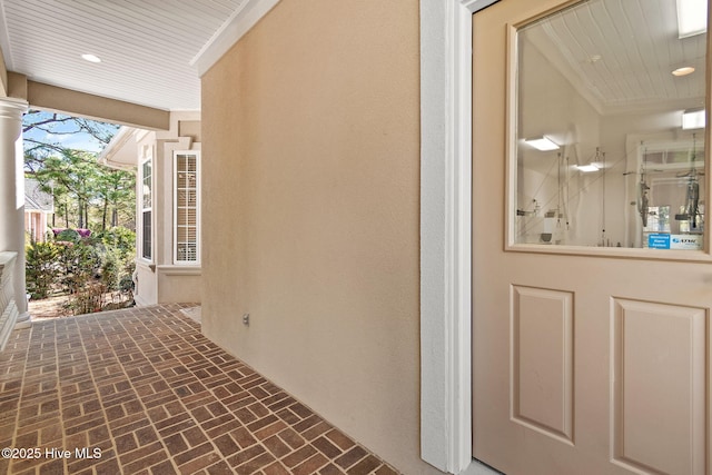 2760 Marsh Point Ln SE, Southport, NC 28461 - property entrance featuring stucco siding
