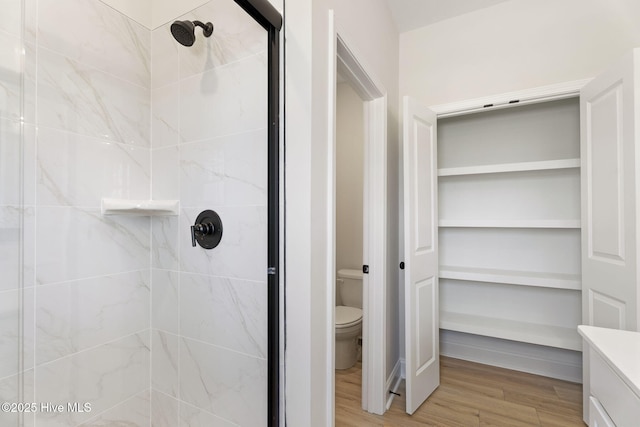 4506 Fairhaven Dr W, Wilson, NC 27893 - full bath with a stall shower, wood finished floors, and vanity