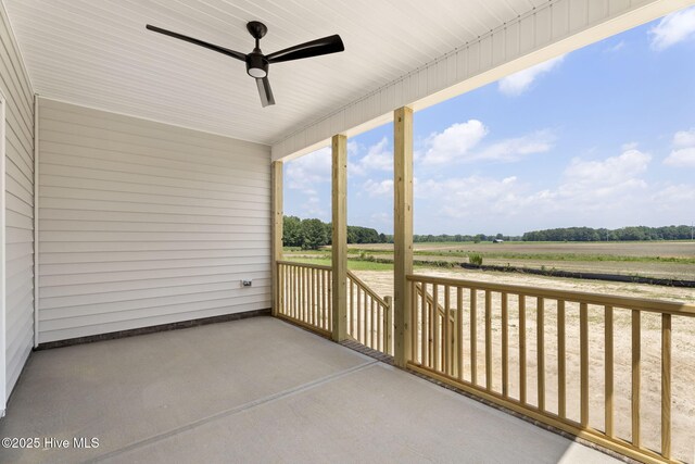 4506 Fairhaven Dr W, Wilson, NC 27893 - balcony featuring a view of countryside and ceiling fan