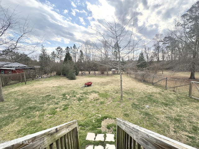 view of yard with fence