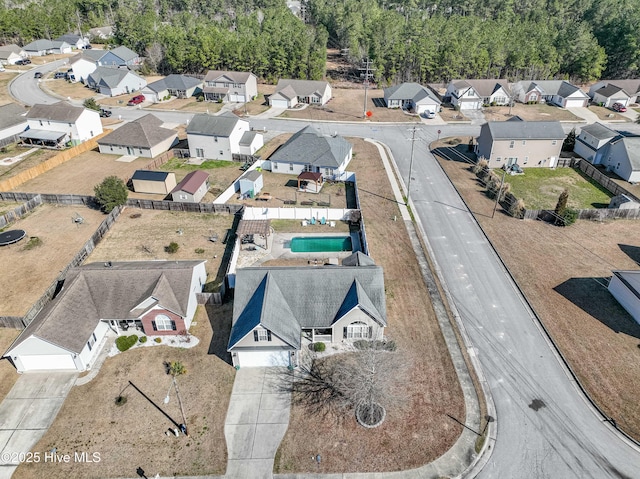 bird's eye view featuring a residential view