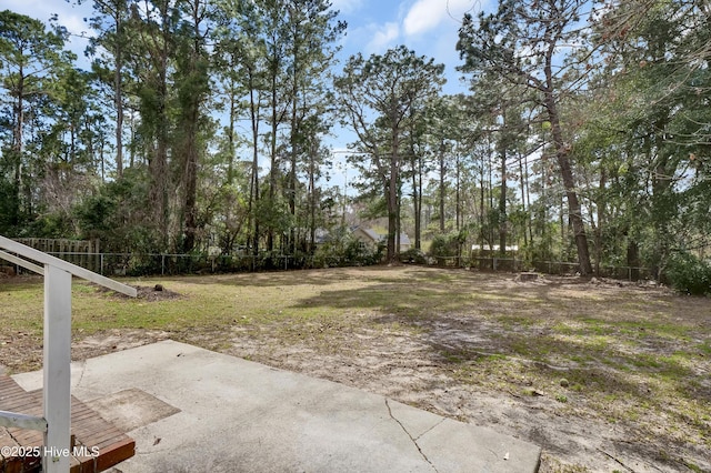 view of yard featuring a fenced backyard and a patio