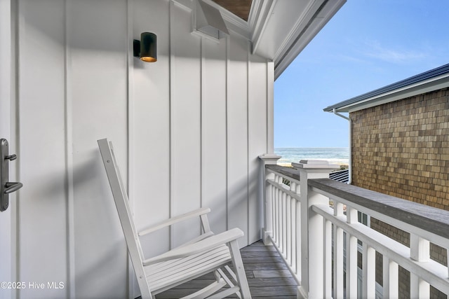 balcony with a water view