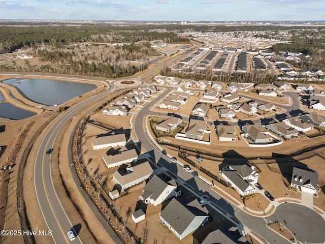 aerial view with a residential view