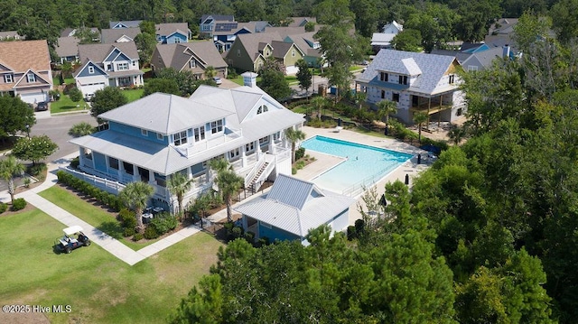 aerial view with a residential view