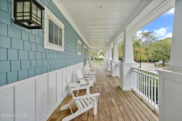 wooden deck featuring a porch