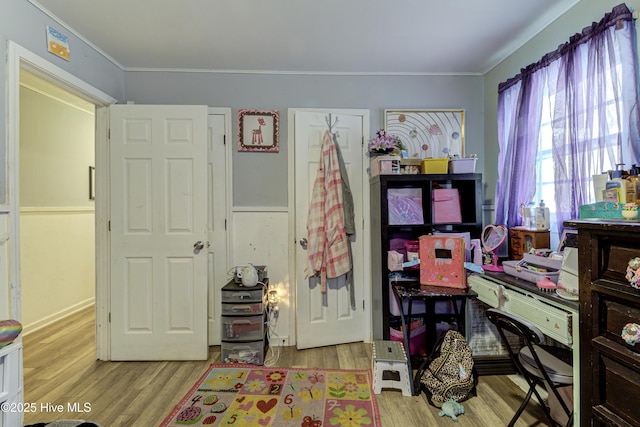 interior space with wood finished floors