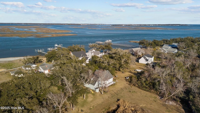 122 Charlie Lewis Ln, Beaufort, NC 28516 - aerial overview of property's location with a large body of water