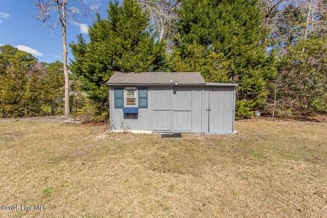 view of shed