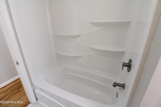 bathroom with wood finished floors