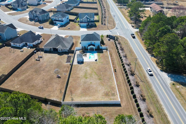 bird's eye view with a residential view