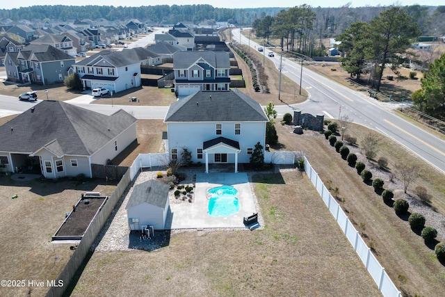 aerial view featuring a residential view