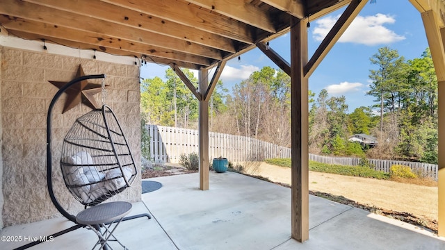 view of patio / terrace with fence