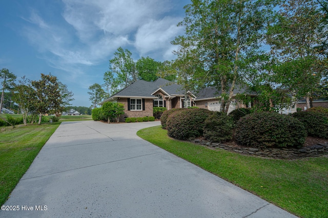 234 Crooked Gulley Cir, Sunset Beach, NC 28468 - single story home featuring a front lawn, driveway, and brick siding