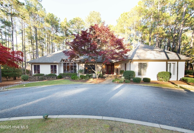 view of front of home with stucco siding