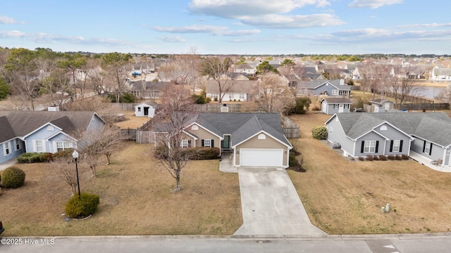 drone / aerial view with a residential view