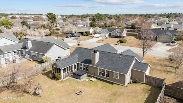 drone / aerial view featuring a residential view