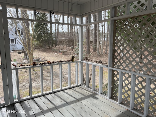 view of unfurnished sunroom