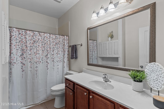 1036 Tideline Dr, Leland, NC 28451 - bathroom with vanity, tile patterned flooring, and curtained shower