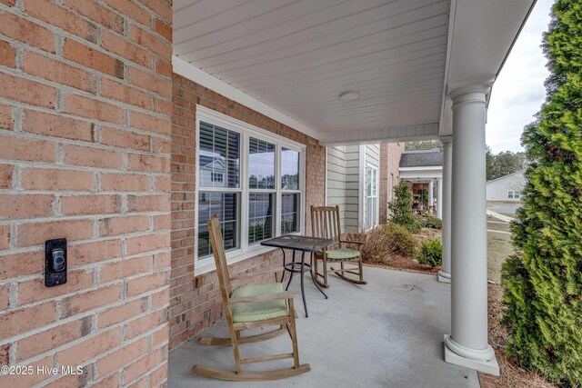 view of patio with a porch