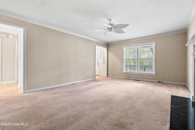 1611 Gores Landing Rd SW ., Unit Ocean Isle Beach, NC 28469 - interior space featuring a textured ceiling, crown molding, and light carpet