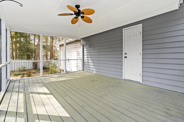1611 Gores Landing Rd SW ., Unit Ocean Isle Beach, NC 28469 - deck with fence and ceiling fan