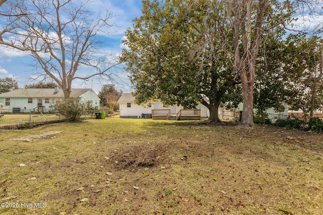 view of yard featuring fence