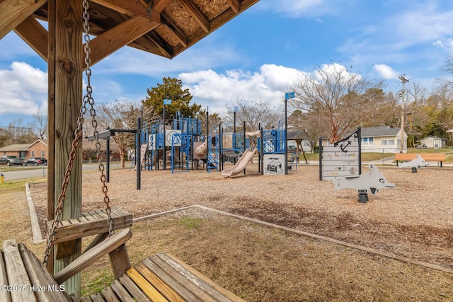 view of community jungle gym