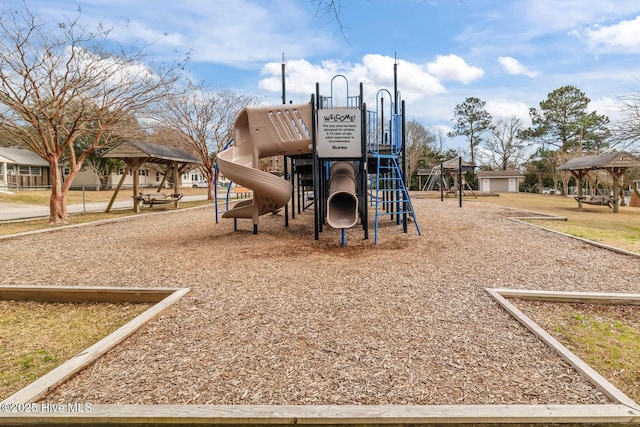 view of community jungle gym