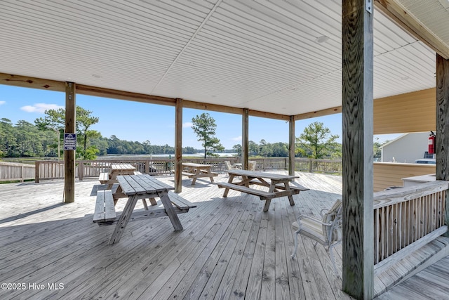 deck featuring outdoor dining space