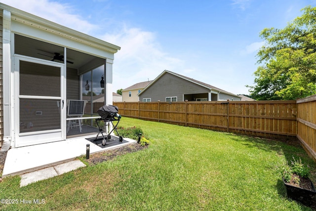400 Frida Rd, New Bern, NC 28560 - view of yard featuring ceiling fan and a sunroom