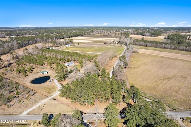 aerial view with a rural view