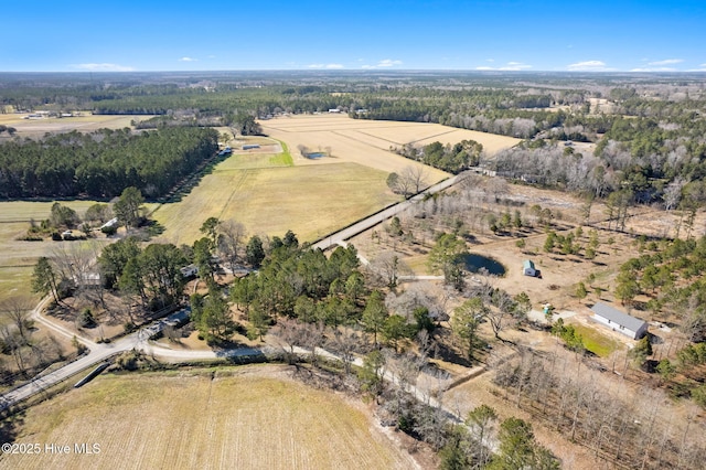 drone / aerial view featuring a rural view