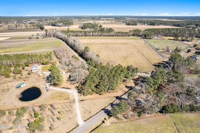 drone / aerial view with a rural view