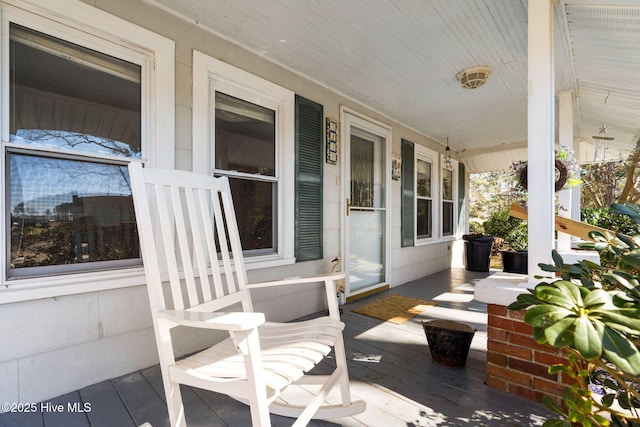 view of patio with a porch