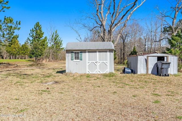 view of shed