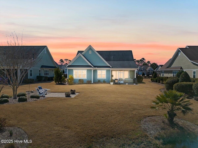 exterior space with a lawn