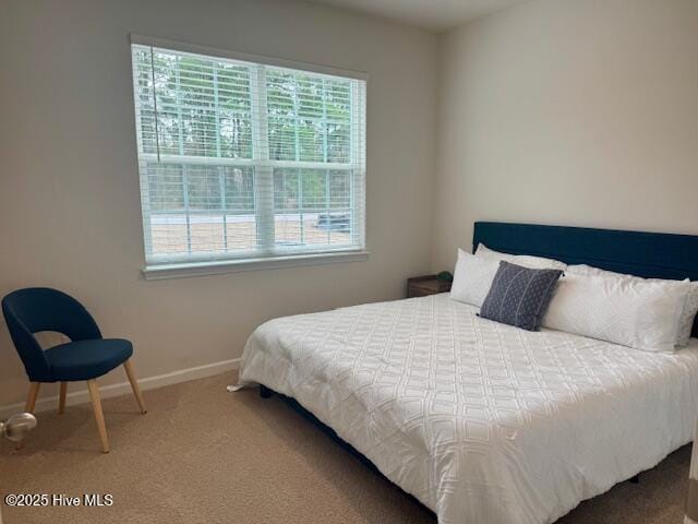 carpeted bedroom with baseboards