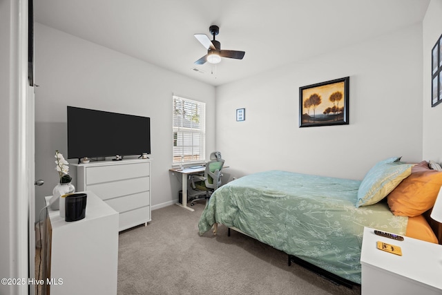 1507 Caracara Dr, New Bern, NC 28560 - carpeted bedroom with ceiling fan and baseboards