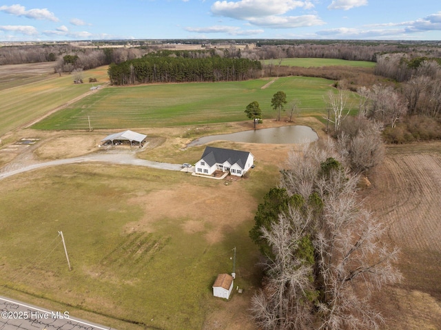 aerial view with a rural view